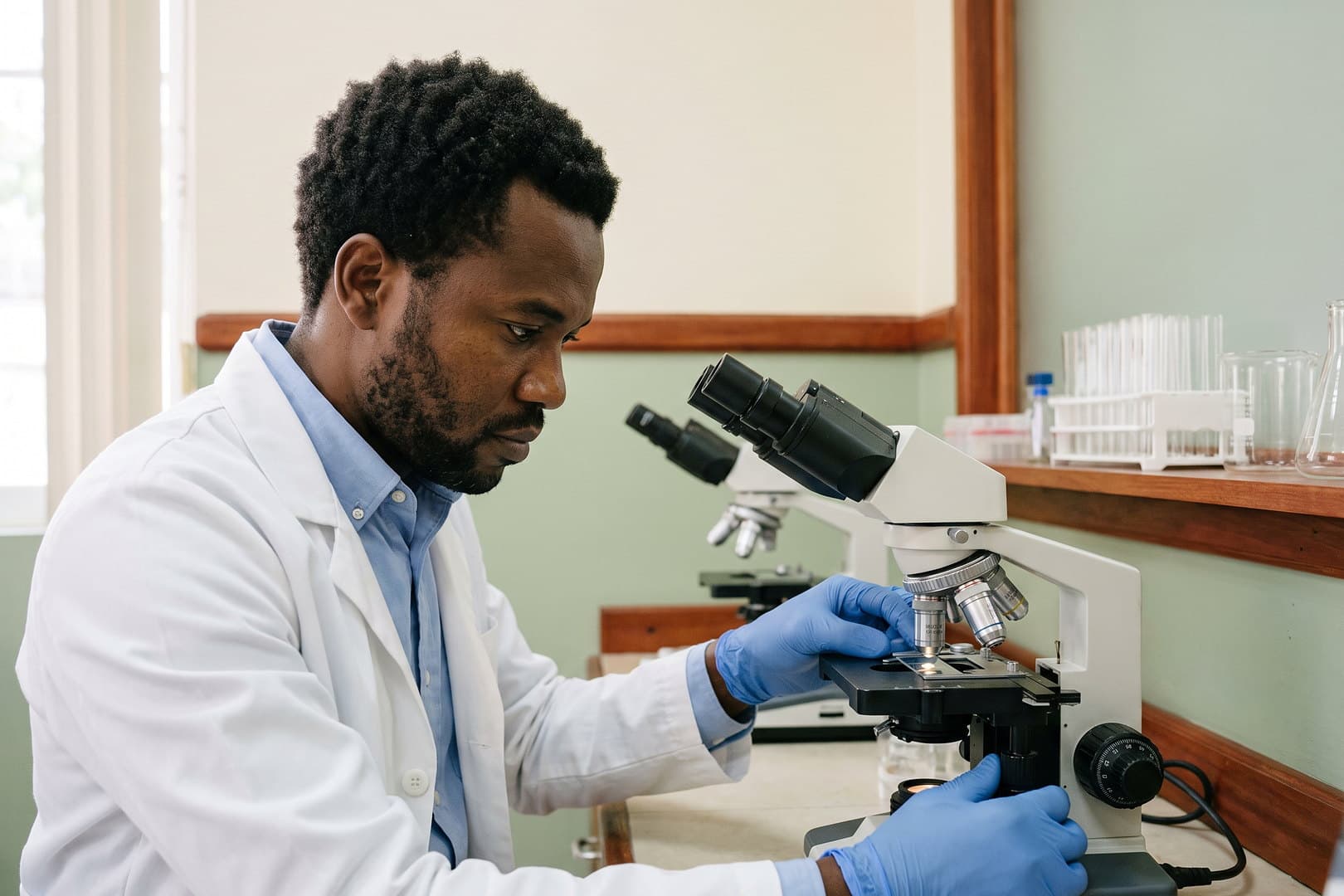 Analyse d'un échantillon au laboratoire d'andrologie